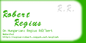 robert regius business card